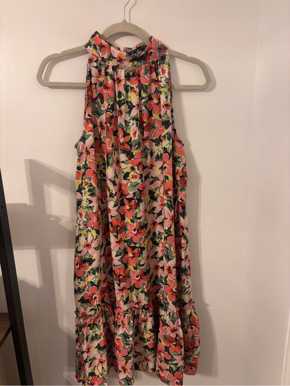 Sam Edelman Women’s Floral Halter Dress in Pink and Coral
